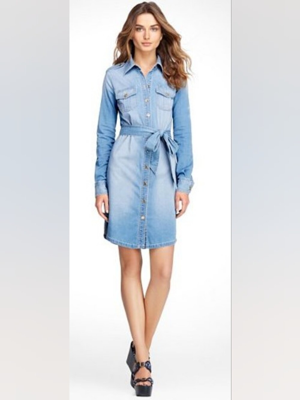 NWOT Tory Burch DENIM BRIGITTE DRESS - LIGHT STONEWASH, Size: 2